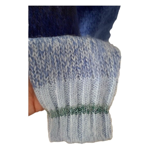 American Eagle Women's Sweater Mock Neck Ribbed Knit Blue Ombre Crop Size Med - Picture 11 of 16